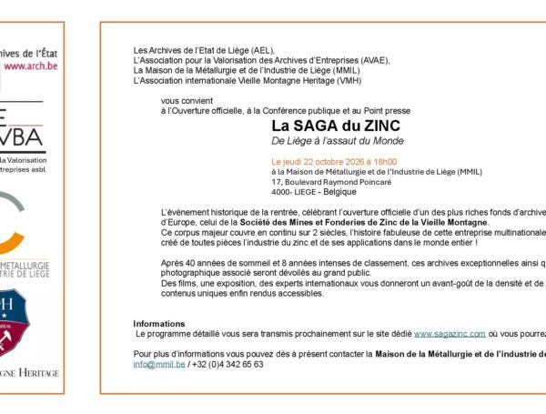 La Saga du Zinc : le fonds des archives Vieille Montagne enfin accessible au grand public!