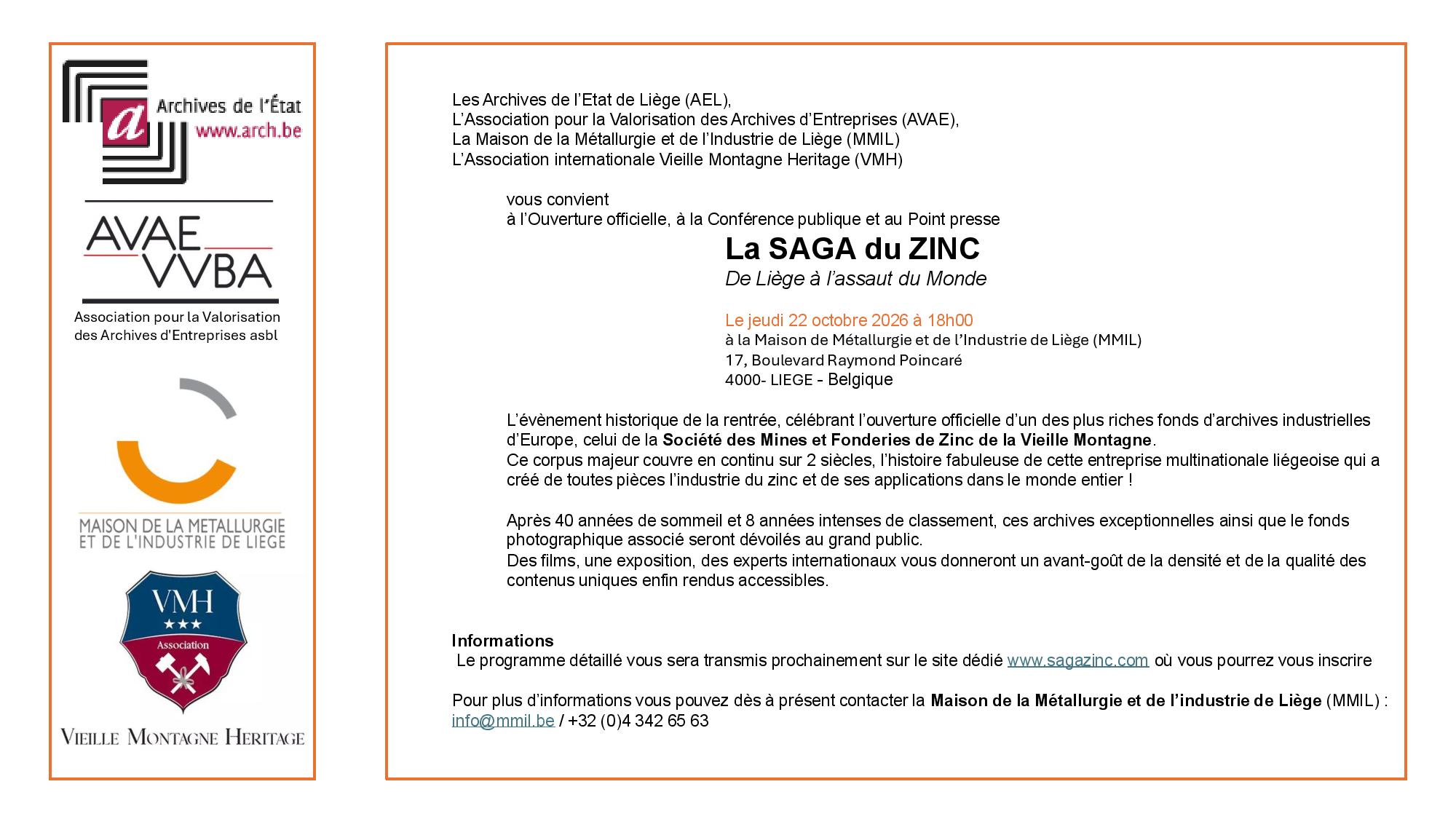 La Saga du Zinc : le fonds des archives Vieille Montagne enfin accessible au grand public!